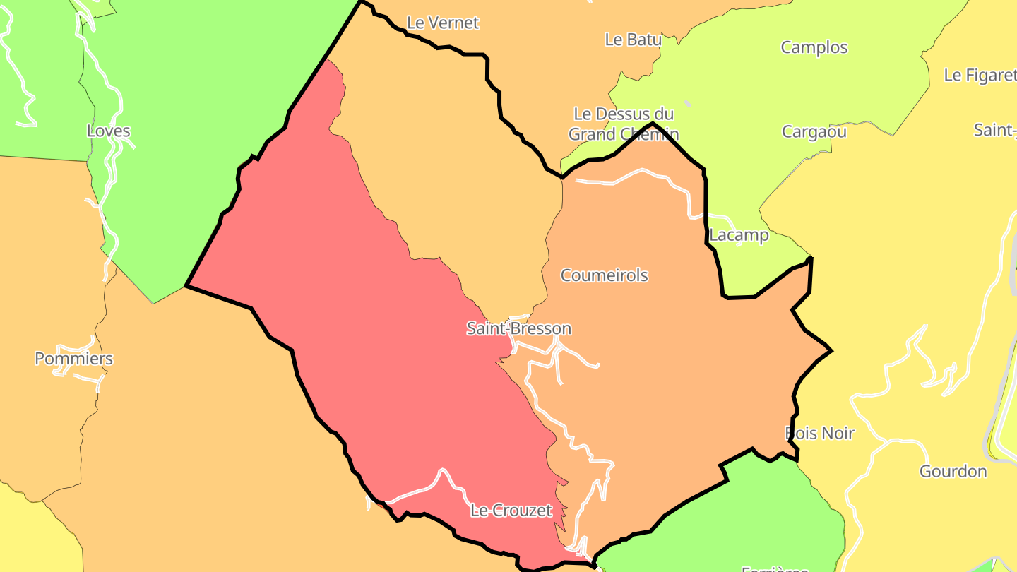 Carte des prix de l'immobilier Saint-Bresson