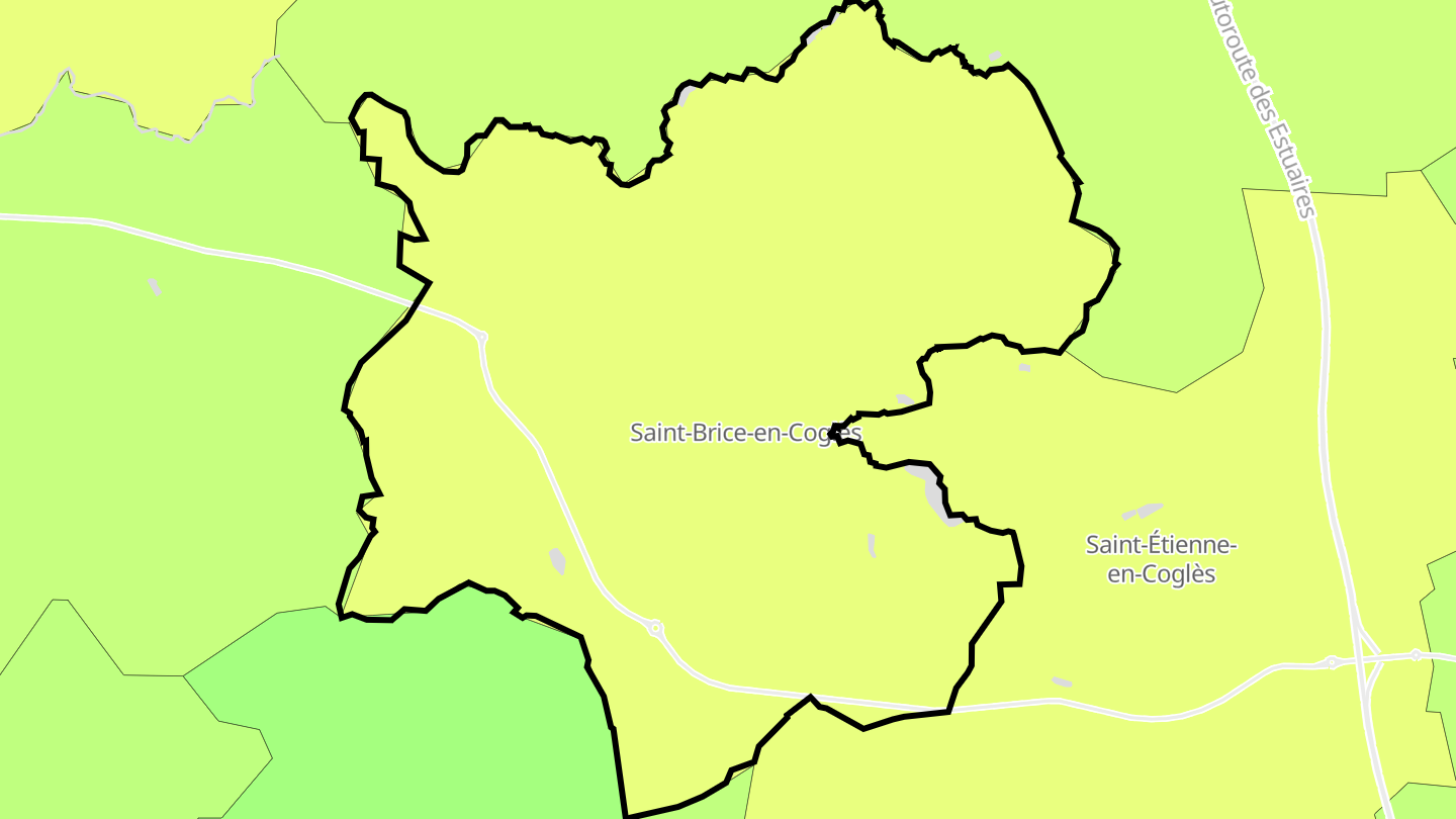 Carte des prix de l'immobilier Saint-Brice-en-Coglès