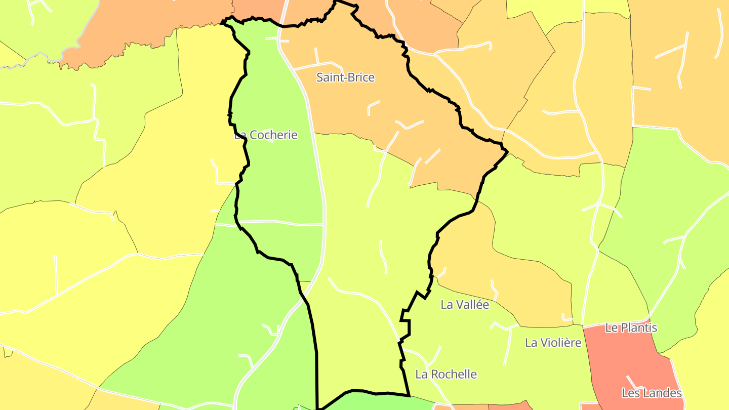 Carte des prix de l'immobilier Saint-Brice