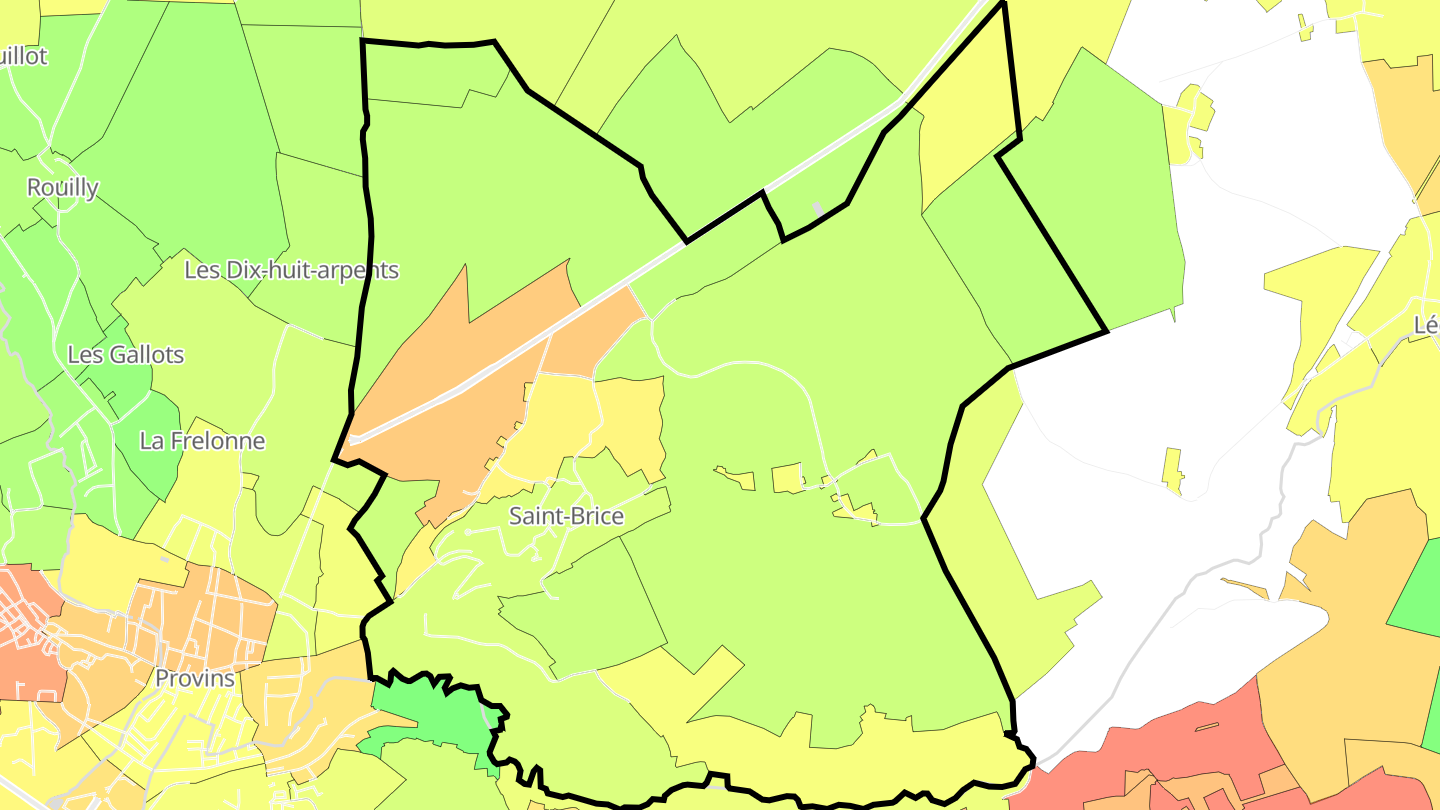 Carte des prix de l'immobilier Saint-Brice