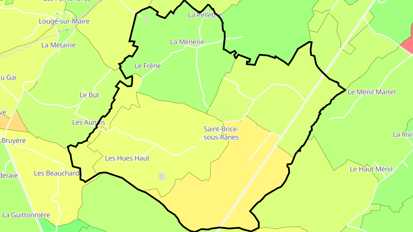 Carte des prix de l'immobilier Saint-Brice-sous-Rânes