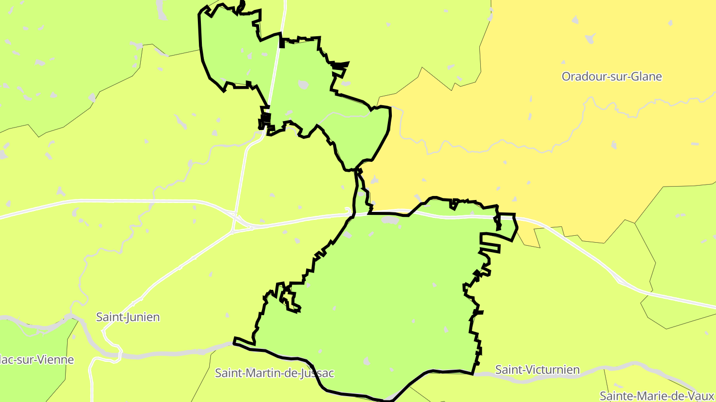 Carte des prix de l'immobilier Saint-Brice-sur-Vienne