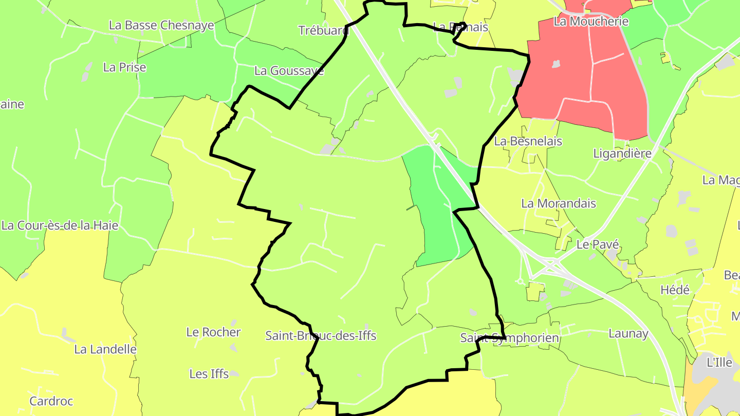 Carte des prix de l'immobilier Saint-Brieuc-des-Iffs