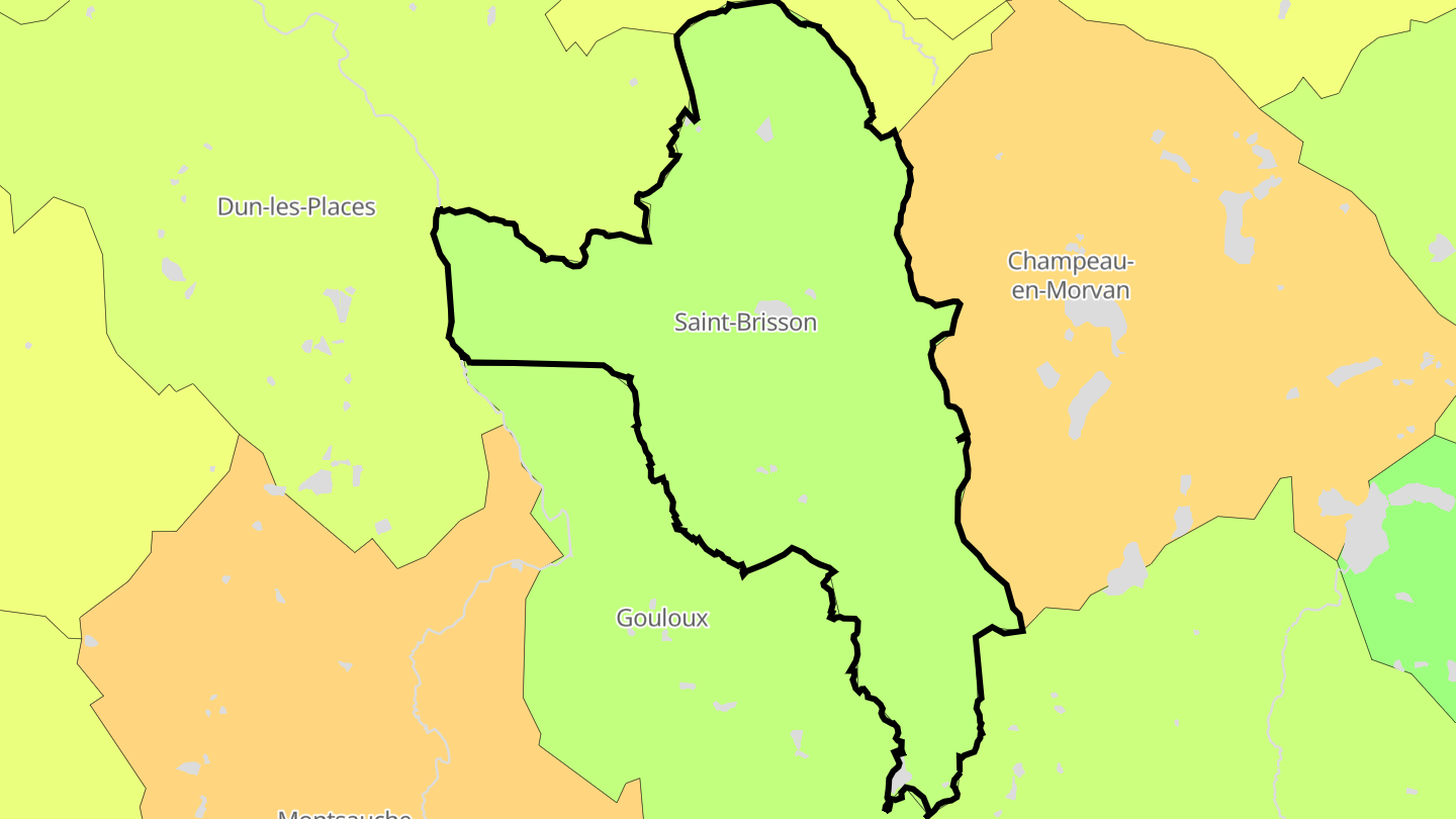 Carte des prix de l'immobilier Saint-Brisson