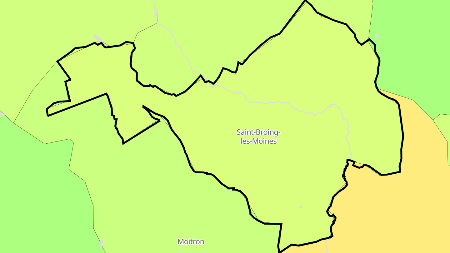 Carte des prix de l'immobilier Saint-Broing-les-Moines