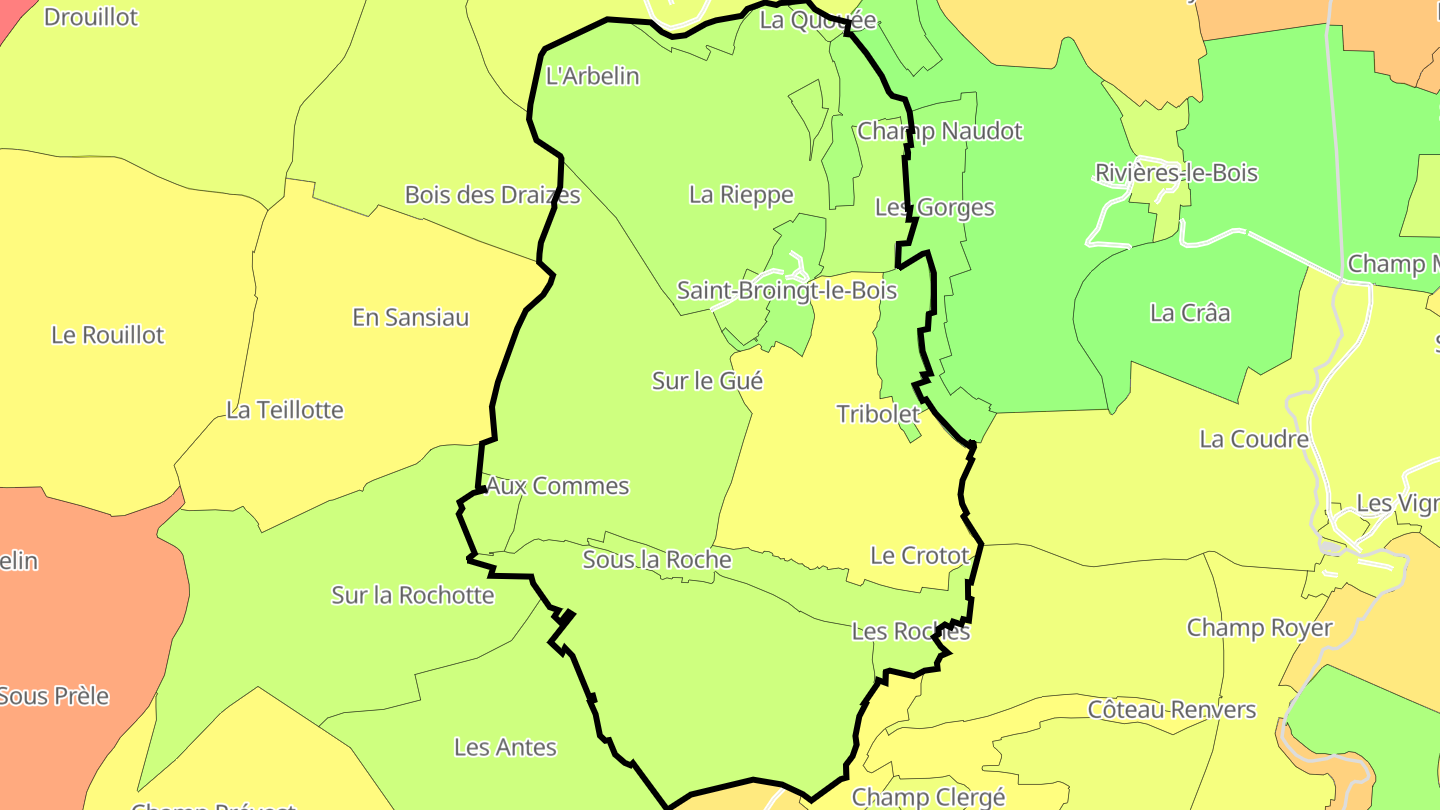 Carte des prix de l'immobilier Saint-Broingt-le-Bois