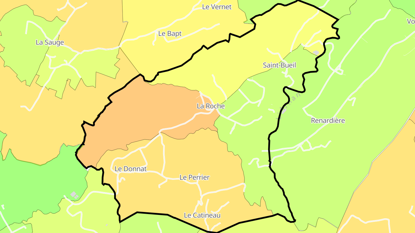 Carte des prix de l'immobilier Saint-Bueil