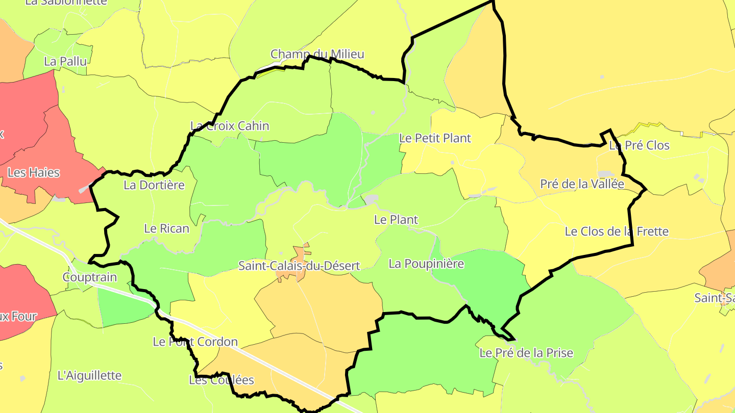 Carte des prix de l'immobilier Saint-Calais-du-Désert