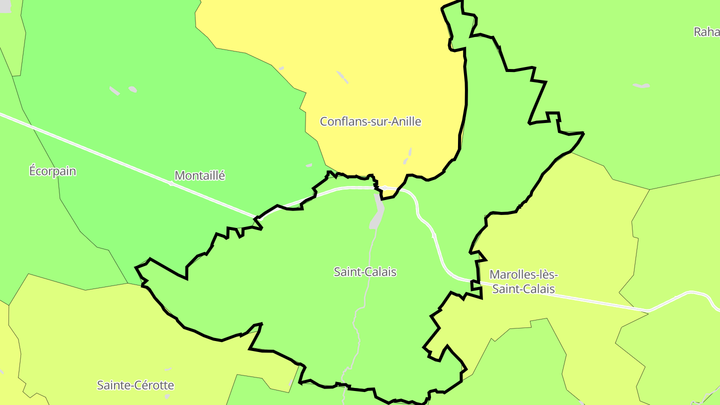 Carte des prix de l'immobilier Saint-Calais