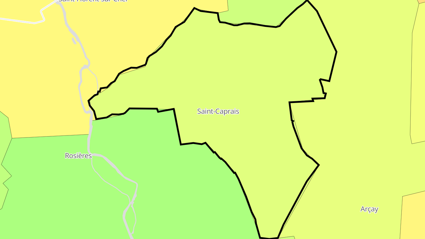 Carte des prix de l'immobilier Saint-Caprais