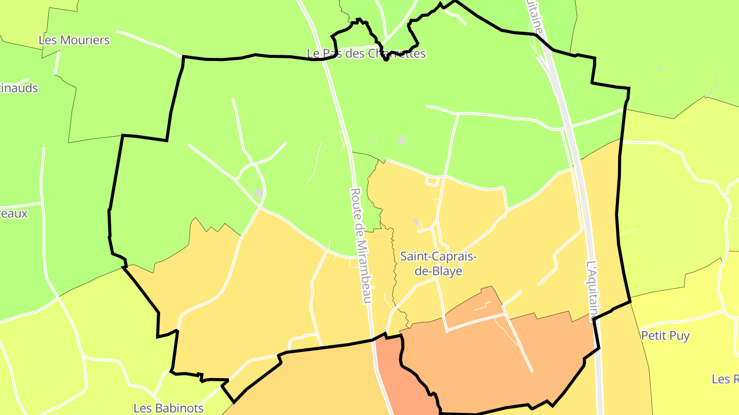 Carte des prix de l'immobilier Saint-Caprais-de-Blaye