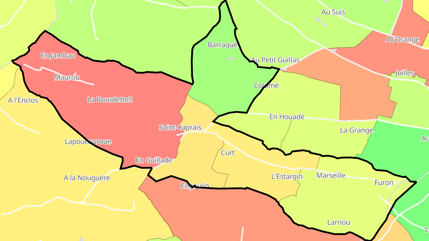 Carte des prix de l'immobilier Saint-Caprais