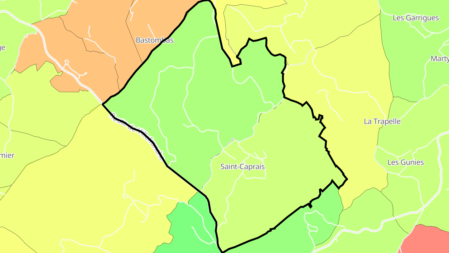 Carte des prix de l'immobilier Saint-Caprais