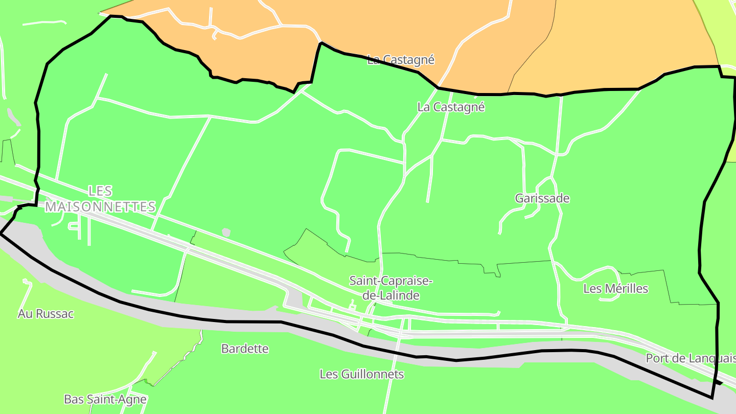 Carte des prix de l'immobilier Saint-Capraise-de-Lalinde
