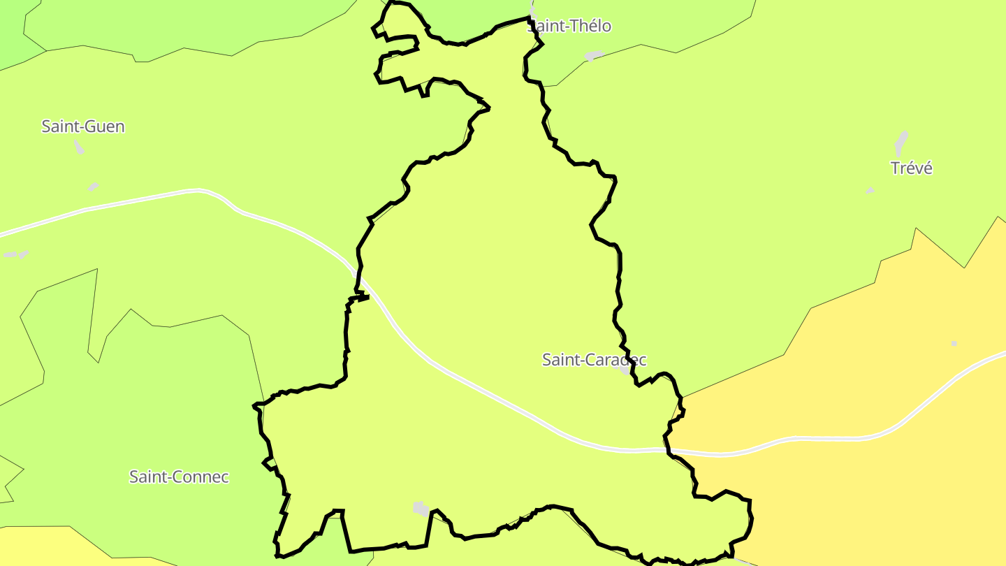 Carte des prix de l'immobilier Saint-Caradec