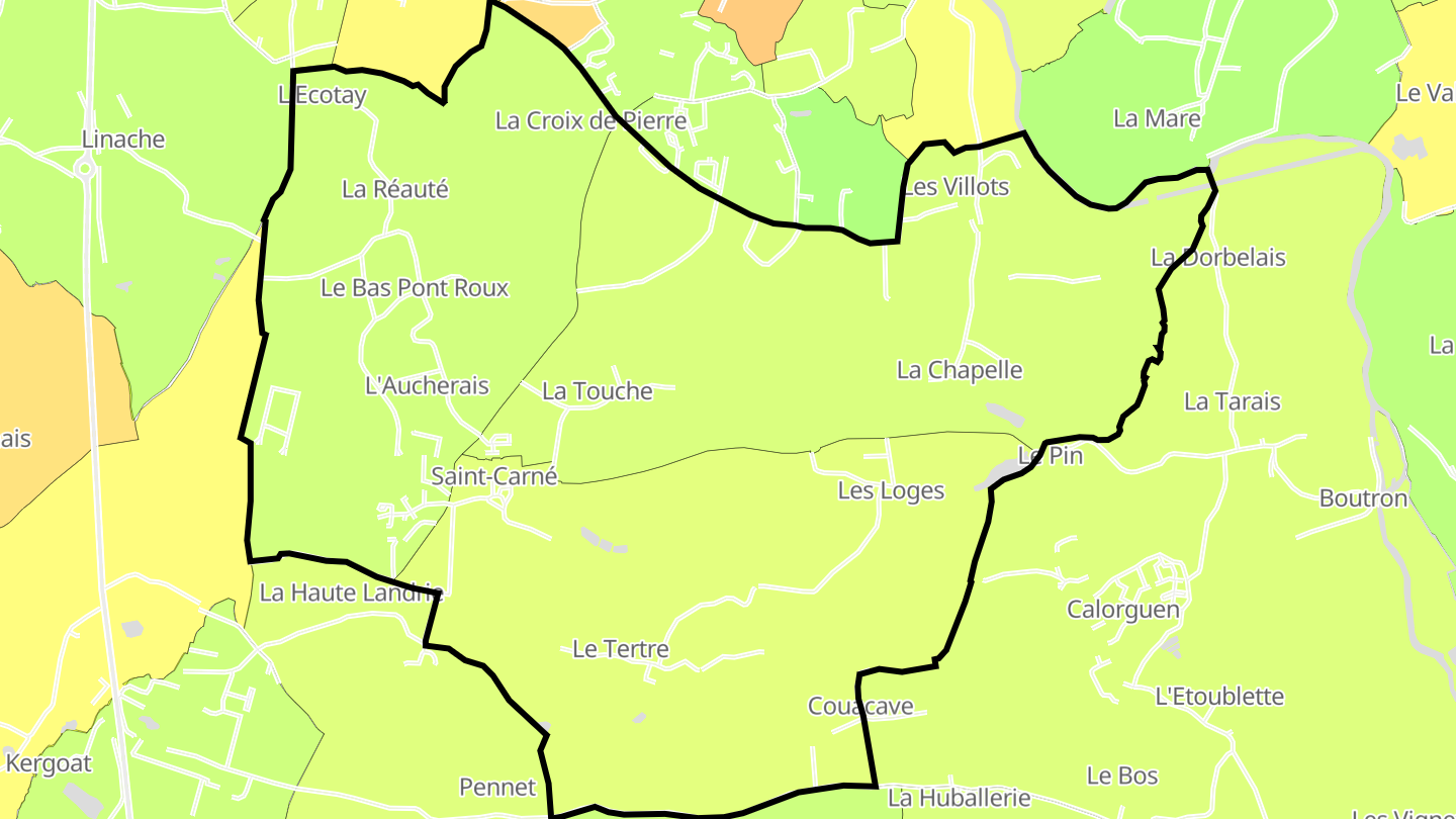 Carte des prix de l'immobilier Saint-Carné