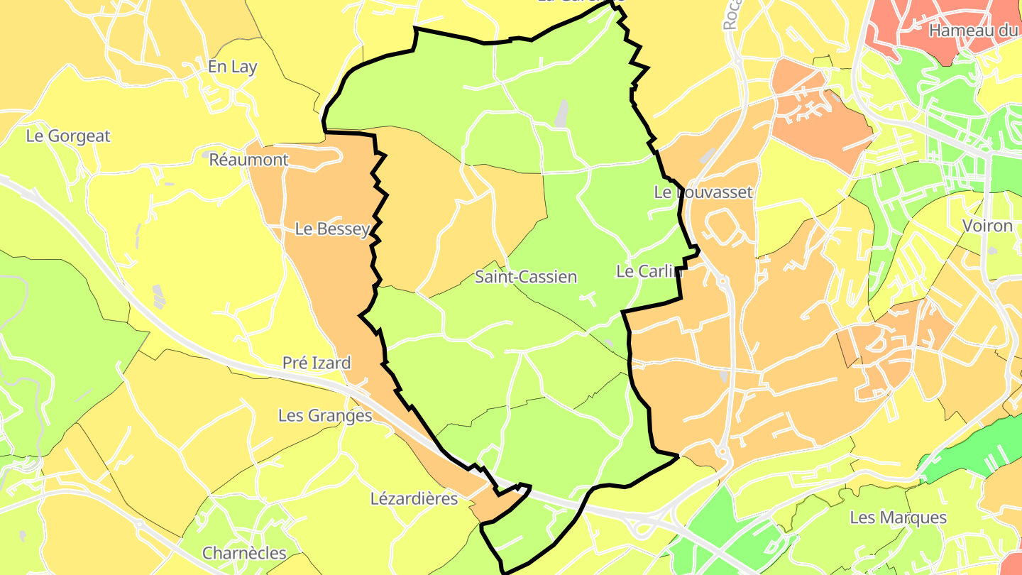 Carte des prix de l'immobilier Saint-Cassien