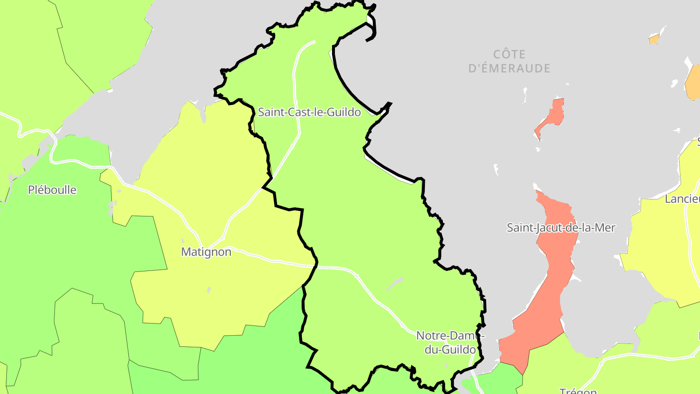 Carte des prix de l'immobilier Saint-Cast-le-Guildo