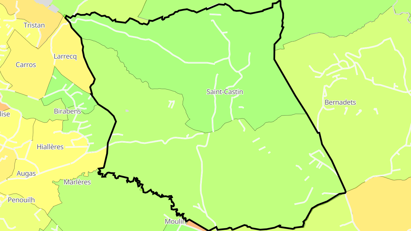 Carte des prix de l'immobilier Saint-Castin