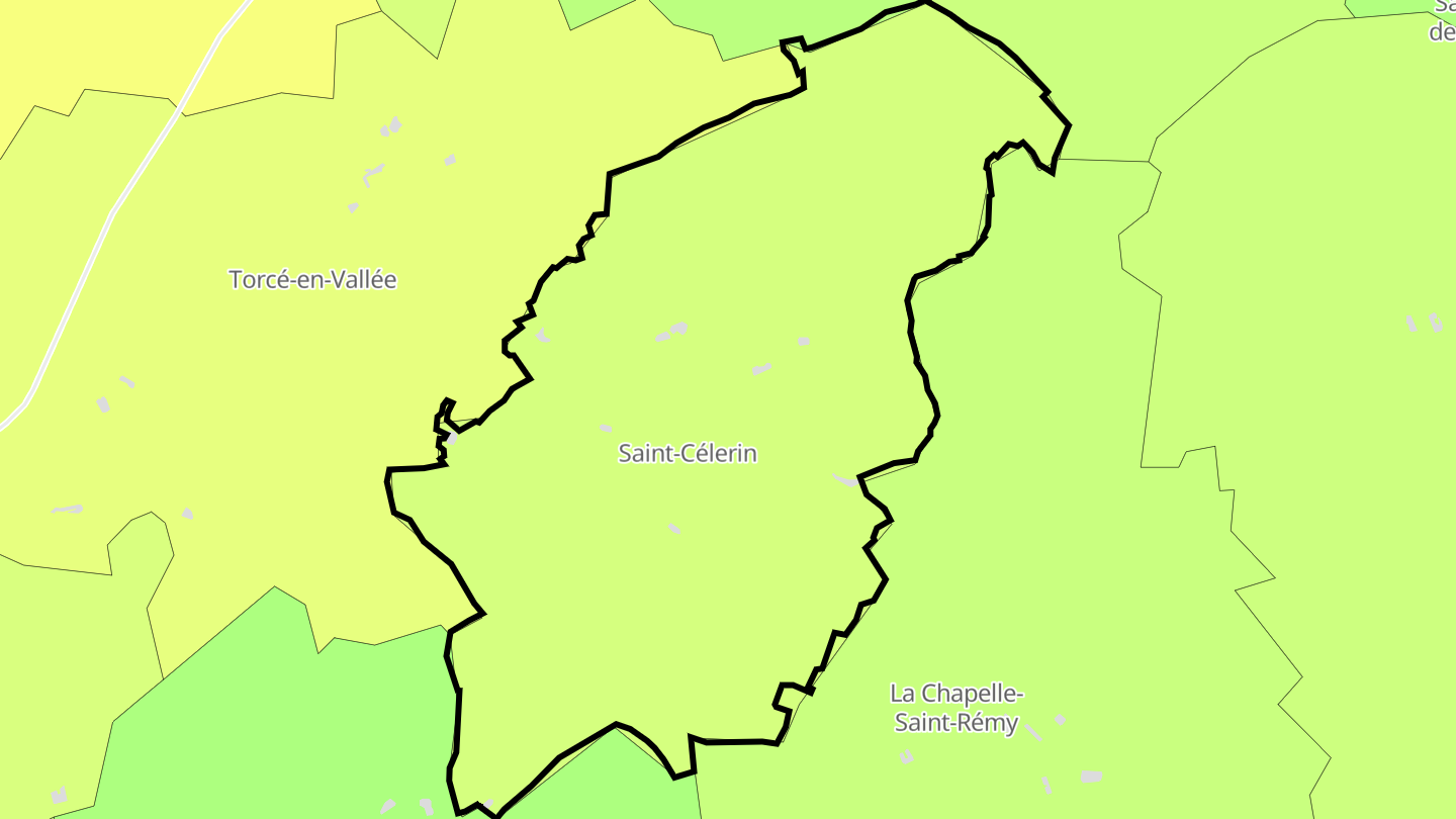 Carte des prix de l'immobilier Saint-Célerin