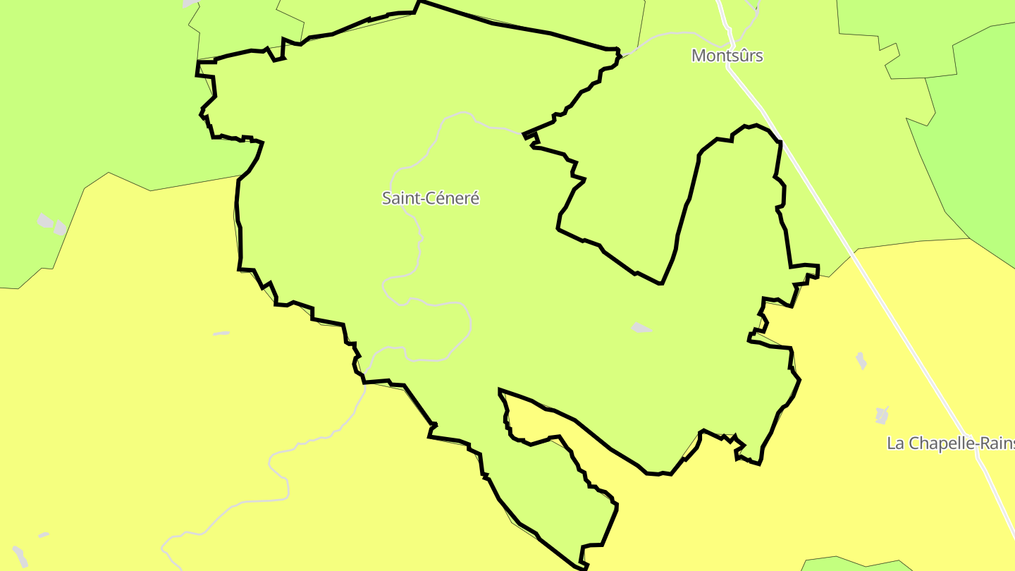 Carte des prix de l'immobilier Saint-Céneré