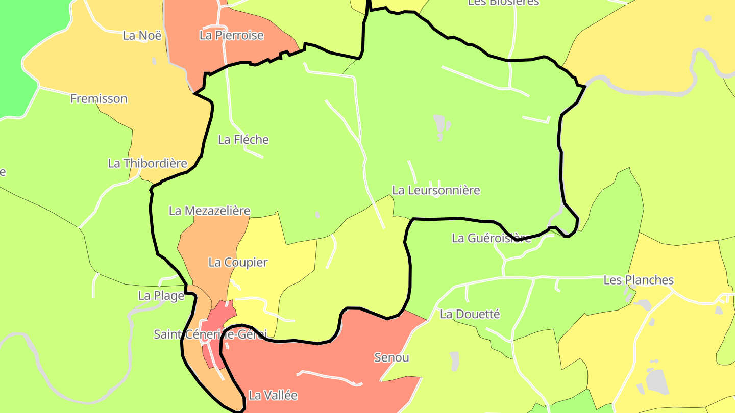 Carte des prix de l'immobilier Saint-Céneri-le-Gérei
