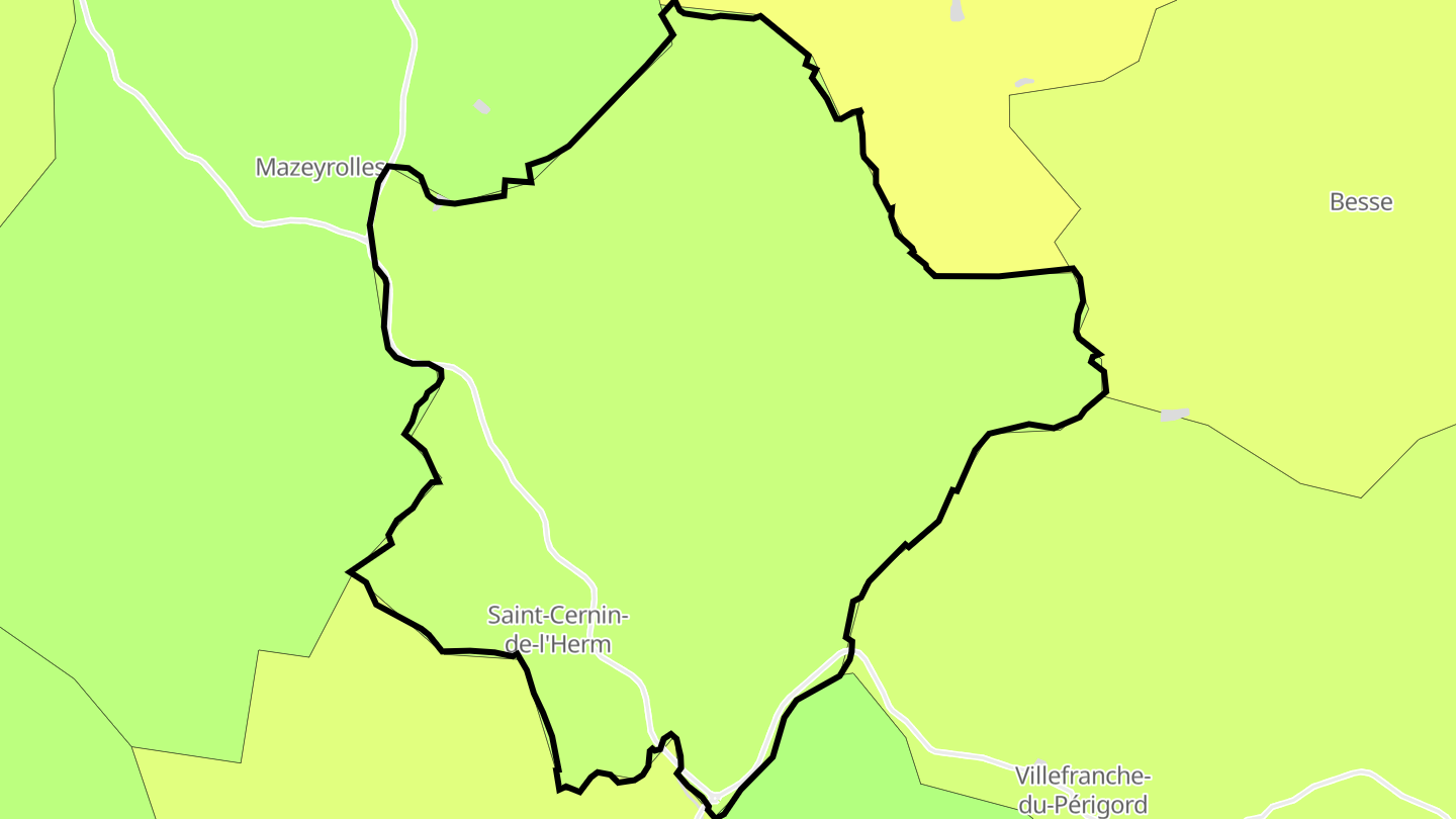Carte des prix de l'immobilier Saint-Cernin-de-l'Herm