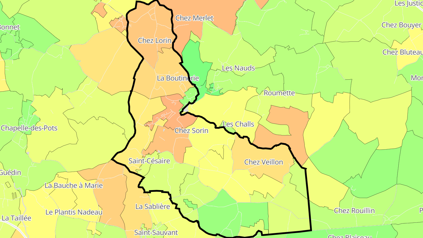 Carte des prix de l'immobilier Saint-Césaire
