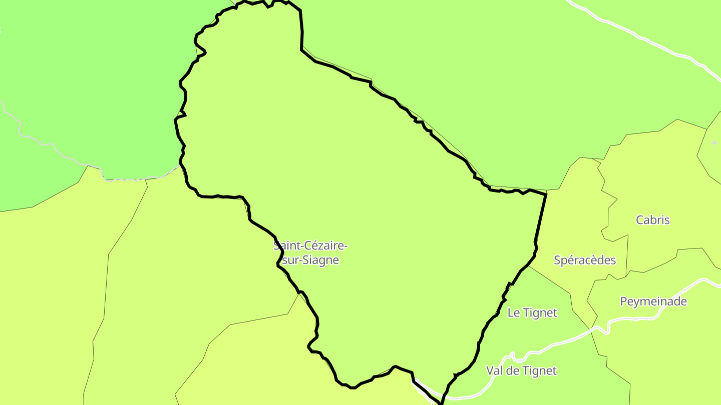 Carte des prix de l'immobilier Saint-Cézaire-sur-Siagne
