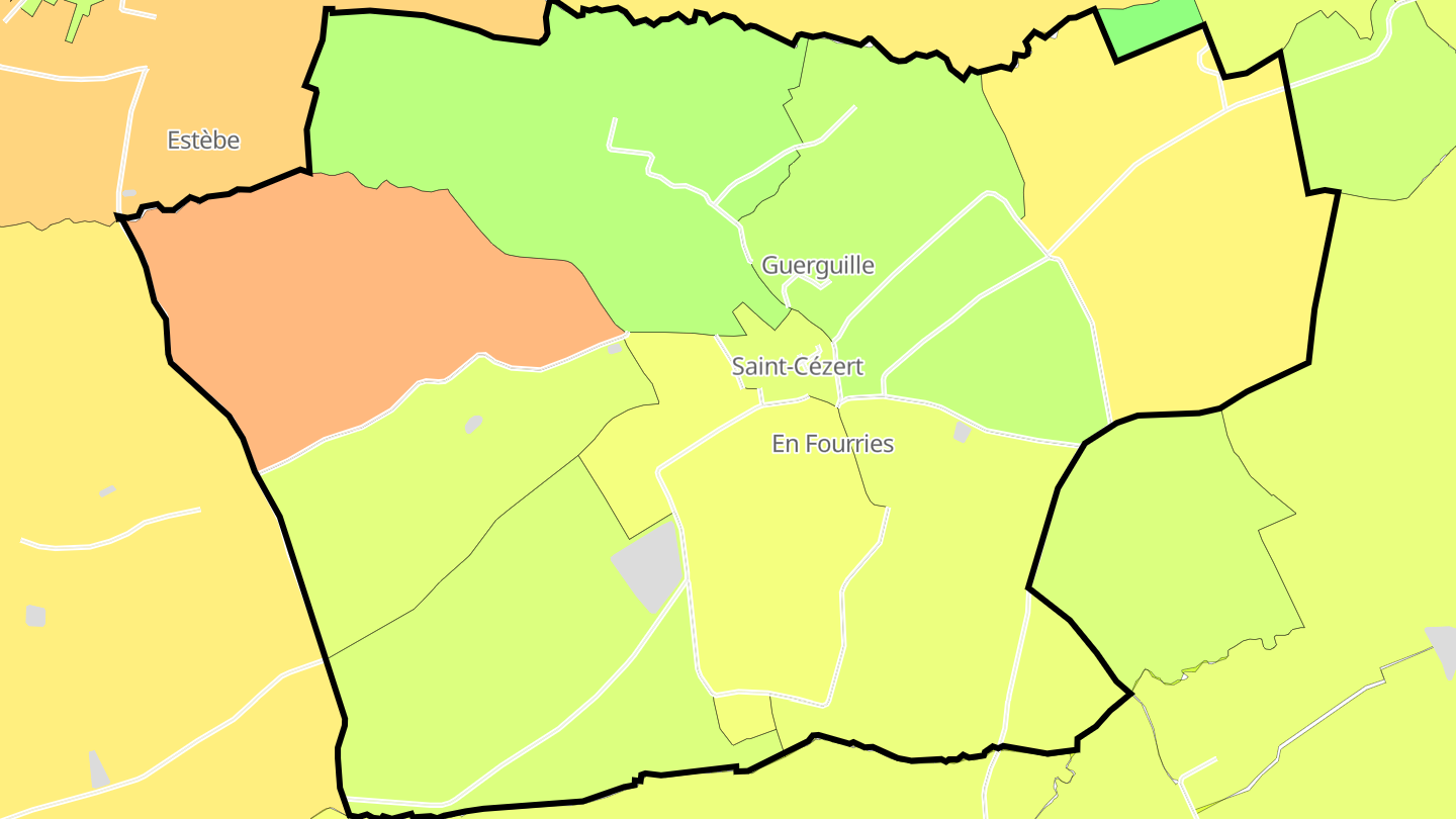 Carte des prix de l'immobilier Saint-Cézert
