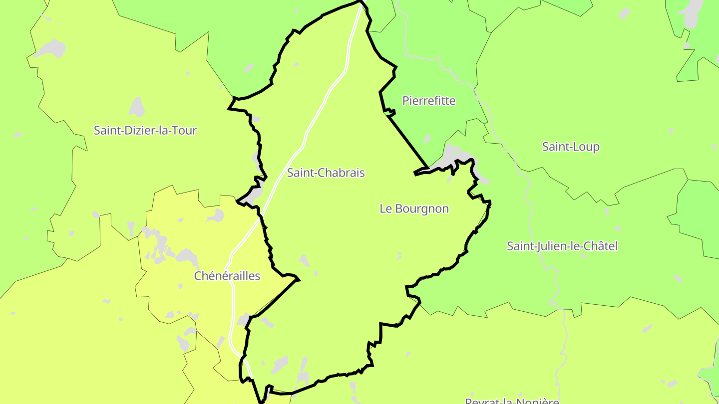 Carte des prix de l'immobilier Saint-Chabrais