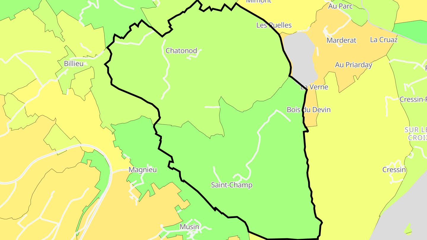 Carte des prix de l'immobilier Saint-Champ