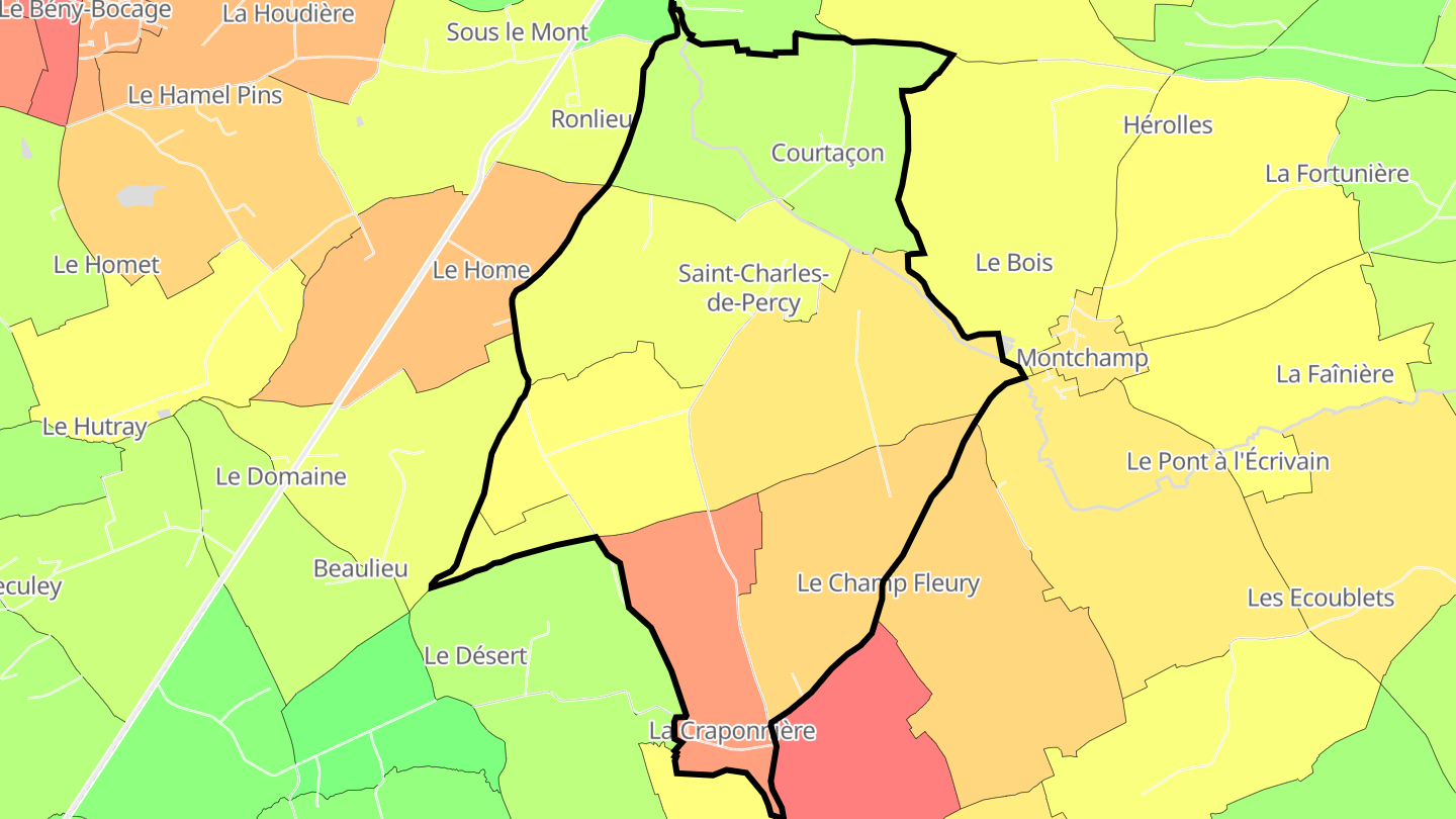 Carte des prix de l'immobilier Saint-Charles-de-Percy
