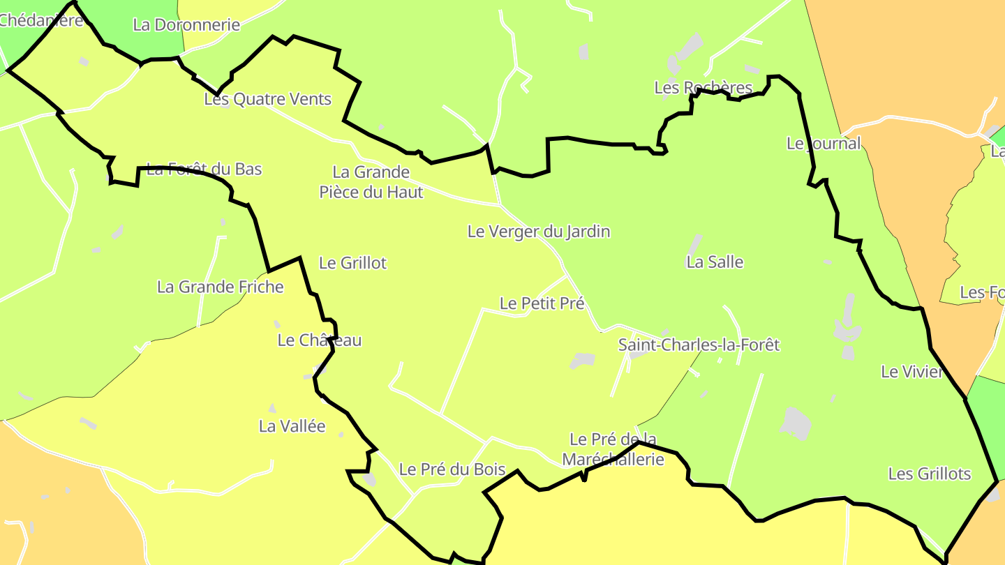 Carte des prix de l'immobilier Saint-Charles-la-Forêt