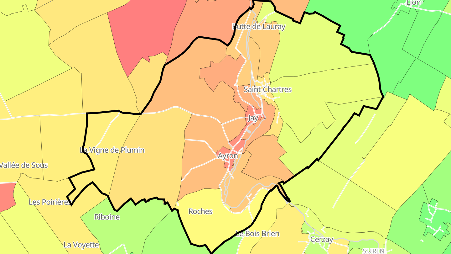 Carte des prix de l'immobilier Saint-Chartres