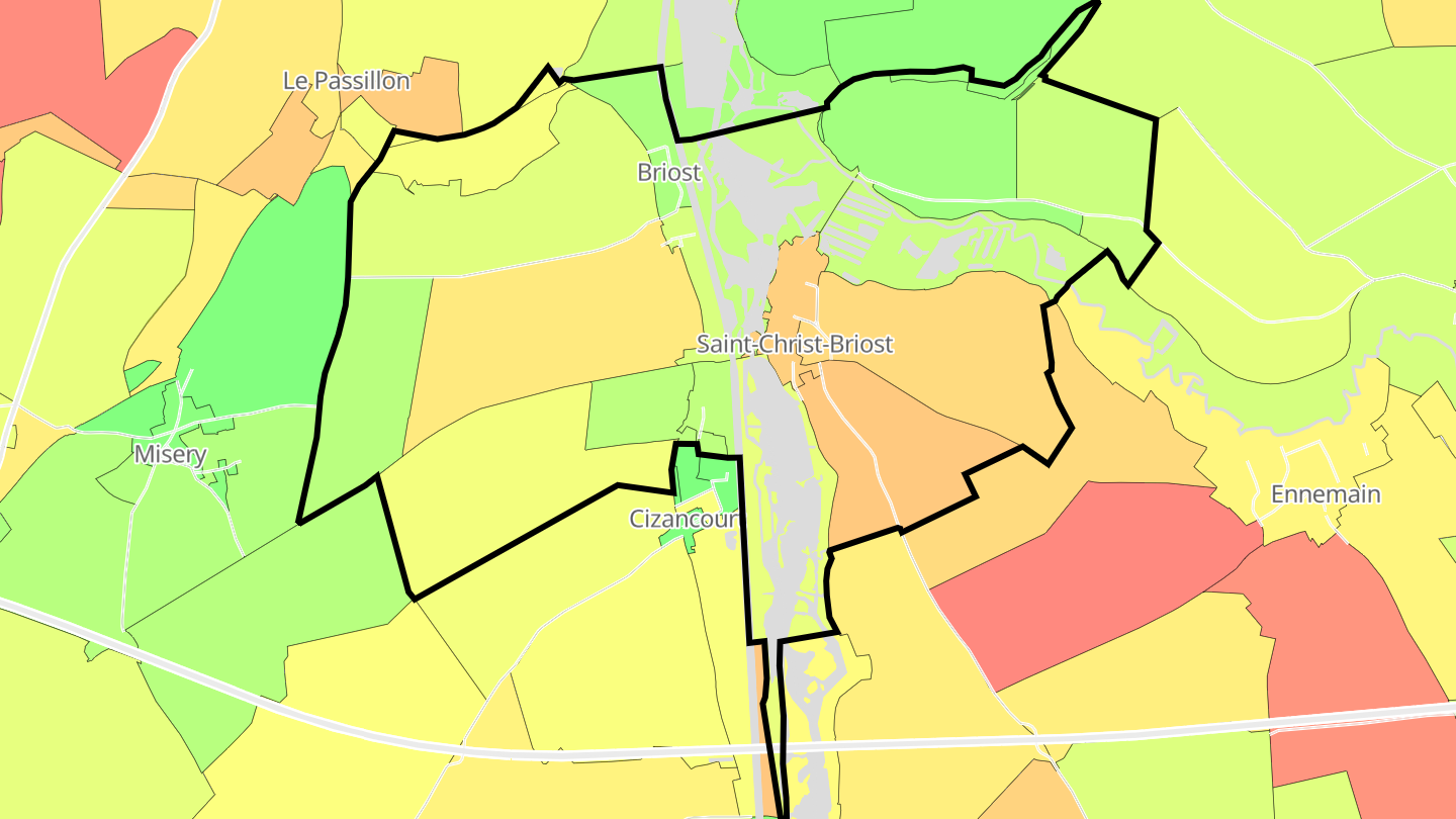 Carte des prix de l'immobilier Saint-Christ-Briost