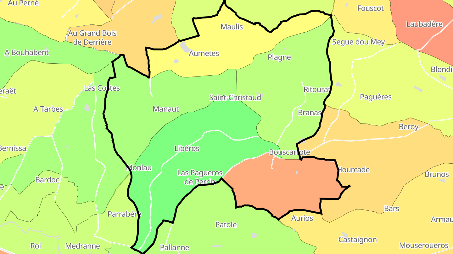 Carte des prix de l'immobilier Saint-Christaud