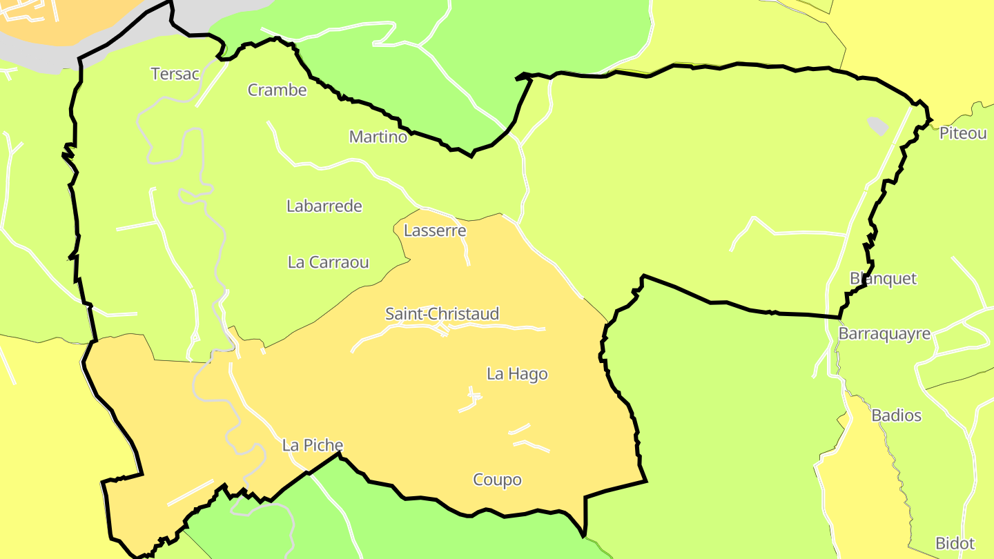 Carte des prix de l'immobilier Saint-Christaud