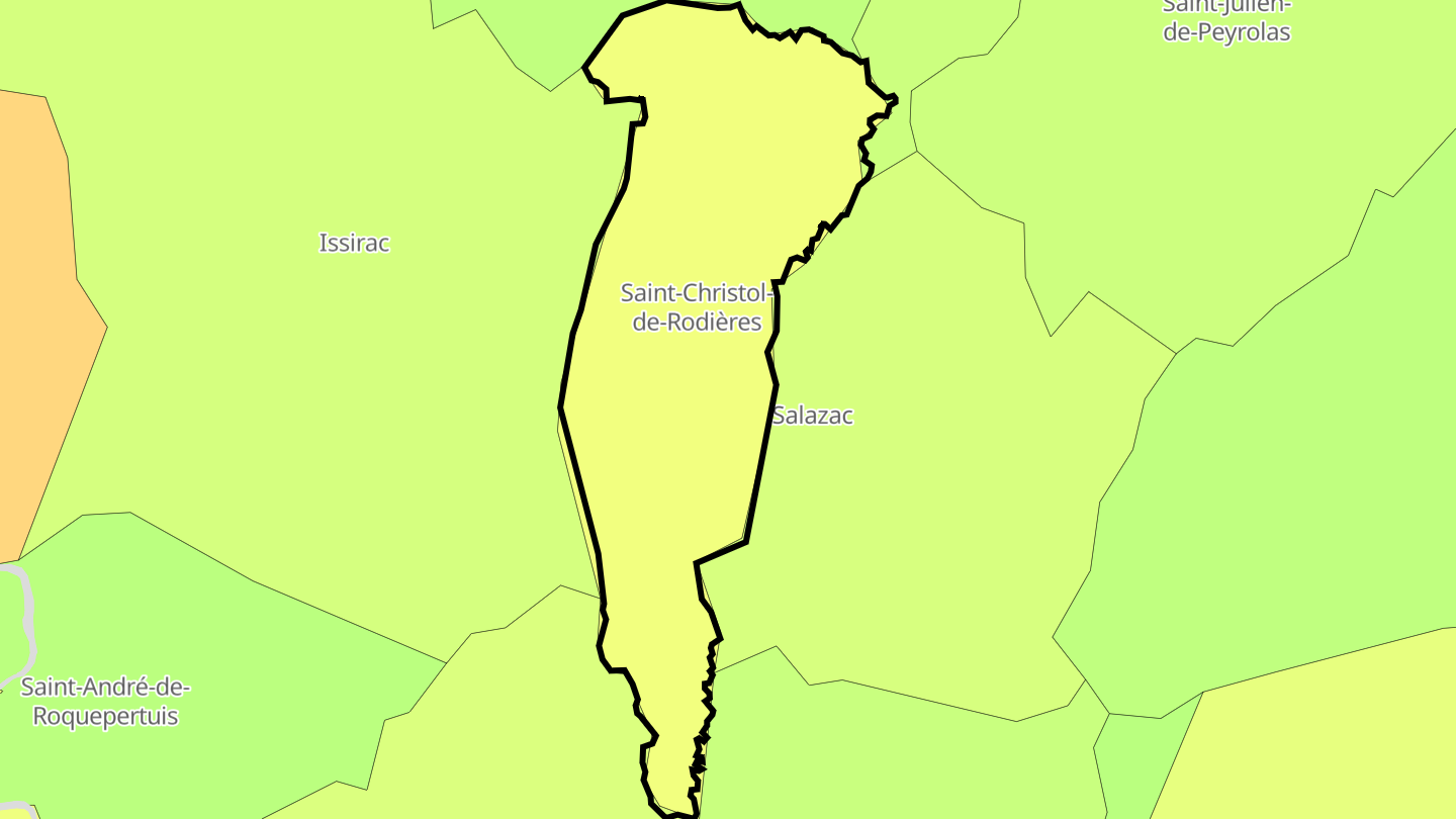 Carte des prix de l'immobilier Saint-Christol-de-Rodières
