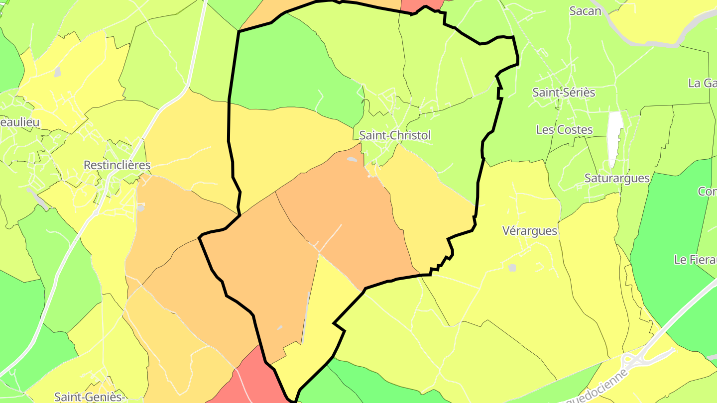 Carte des prix de l'immobilier Saint-Christol