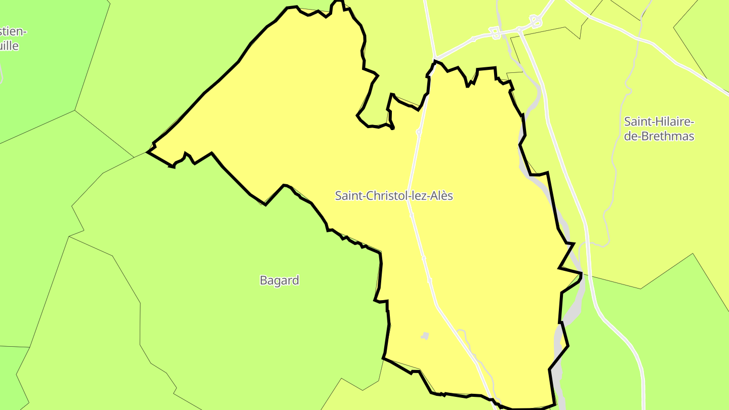 Carte des prix de l'immobilier Saint-Christol-lez-Alès