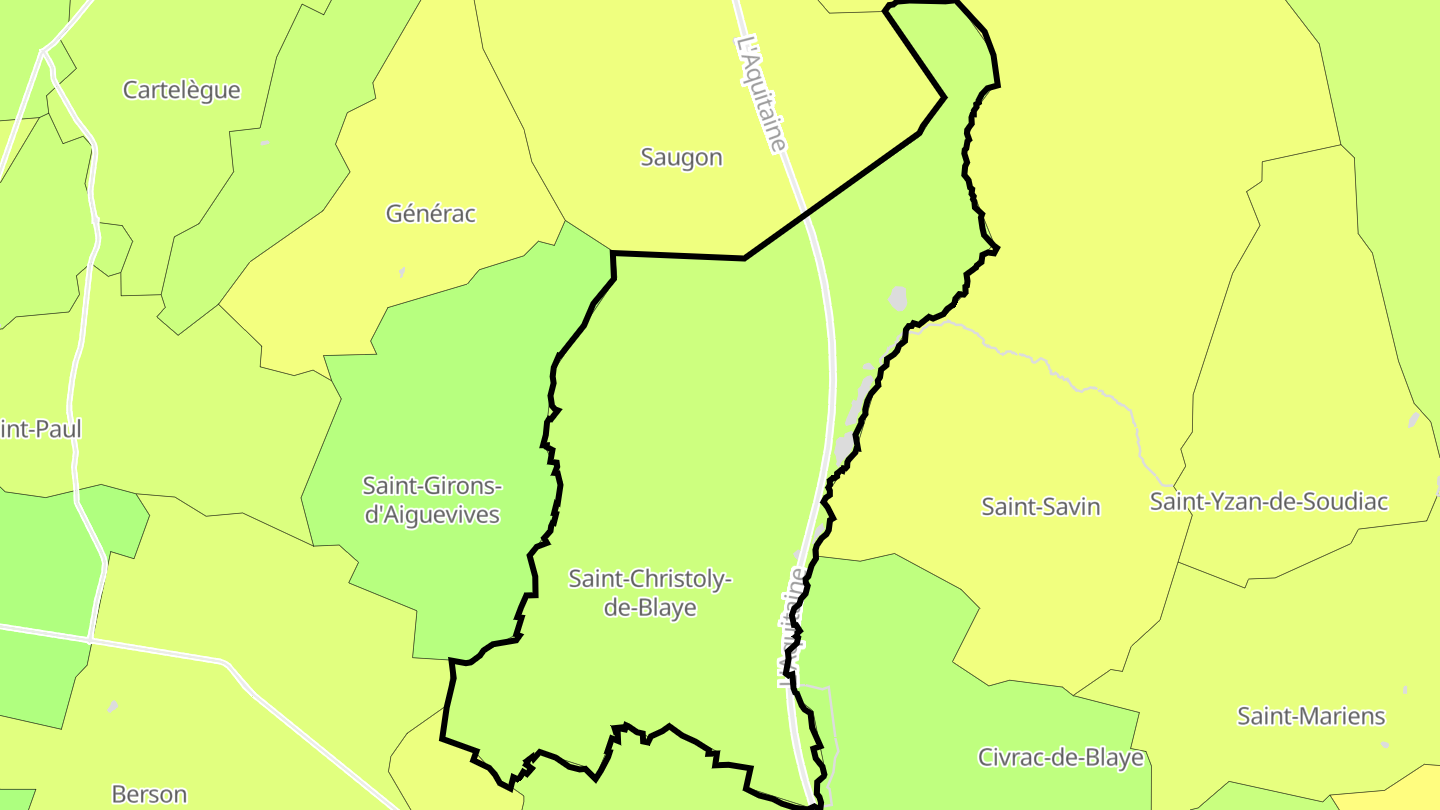 Carte des prix de l'immobilier Saint-Christoly-de-Blaye