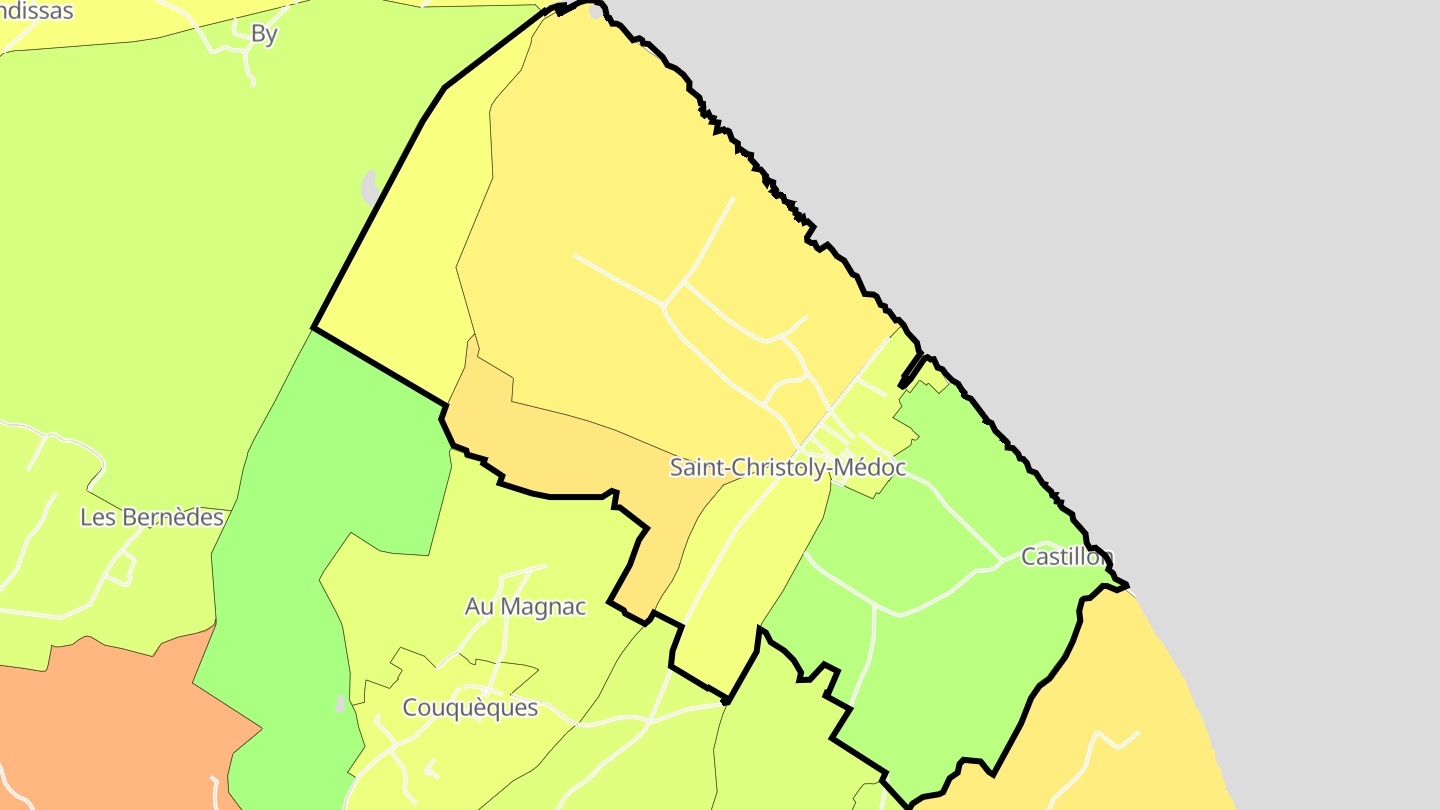 Carte des prix de l'immobilier Saint-Christoly-Médoc