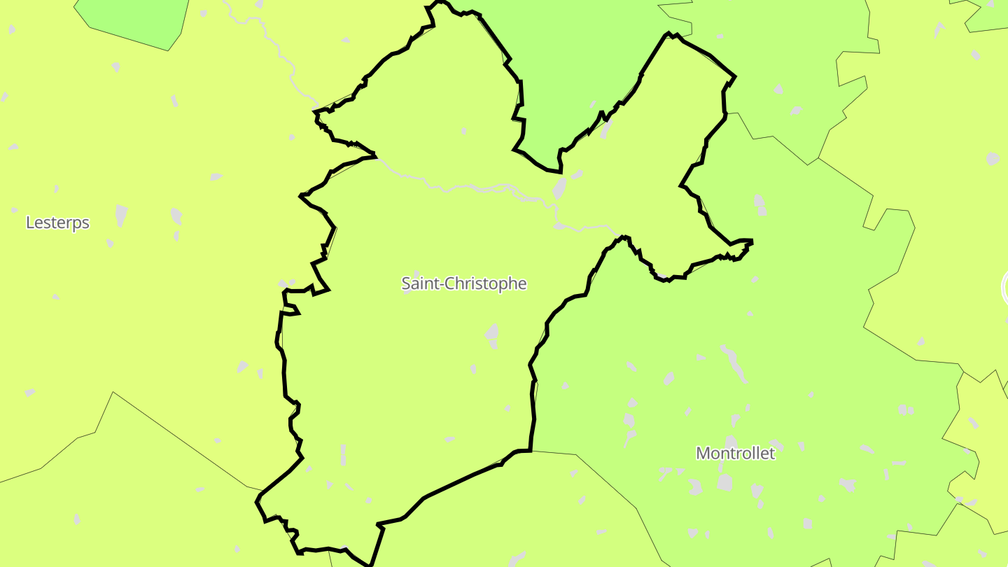 Carte des prix de l'immobilier Saint-Christophe