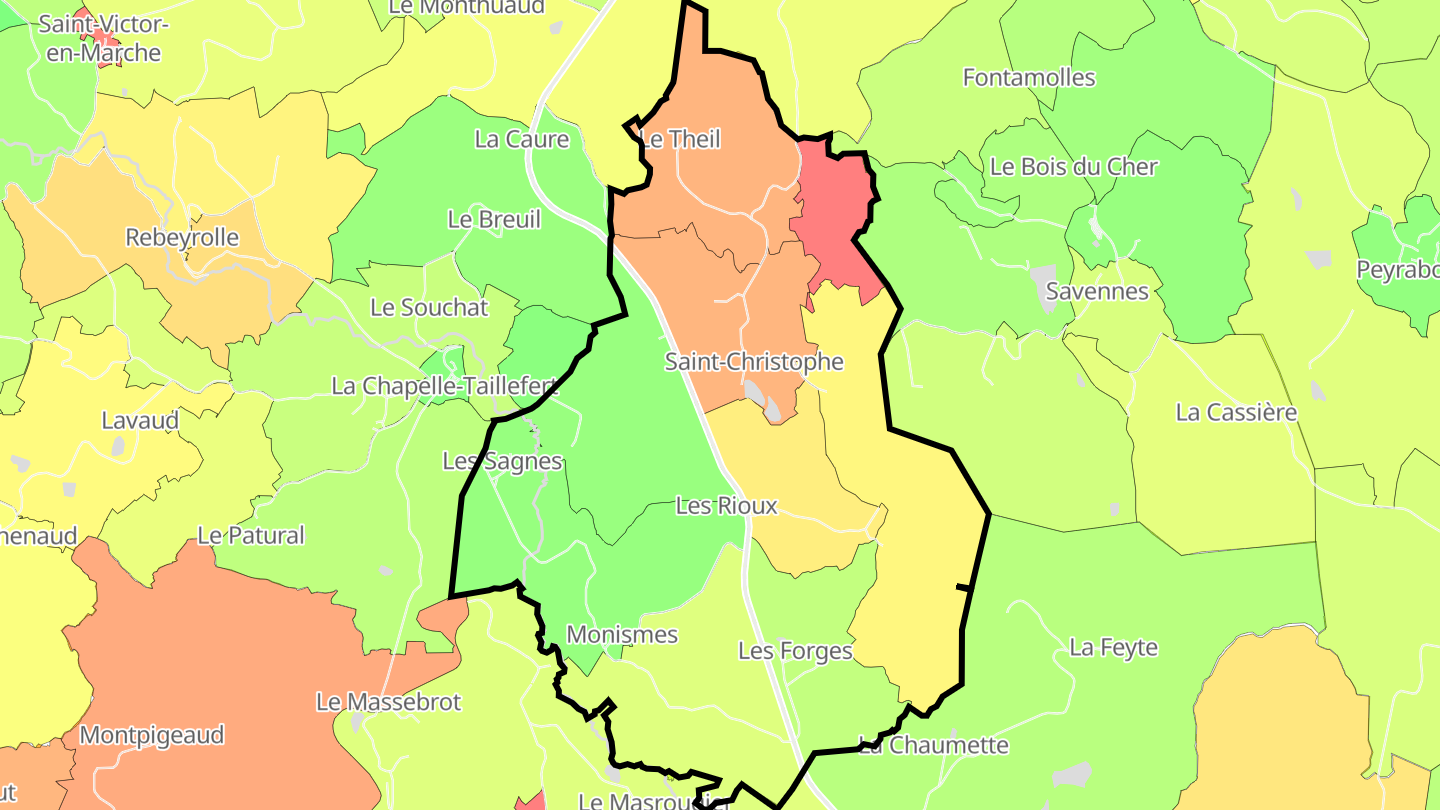 Carte des prix de l'immobilier Saint-Christophe