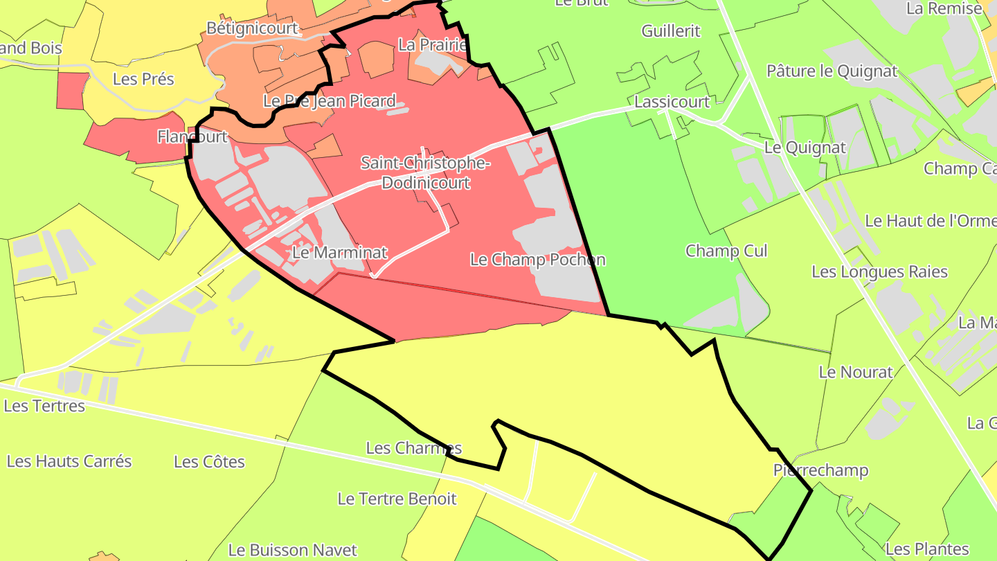 Carte des prix de l'immobilier Saint-Christophe-Dodinicourt