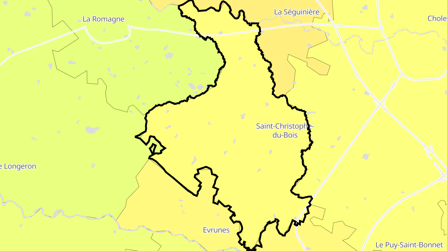 Carte des prix de l'immobilier Saint-Christophe-du-Bois