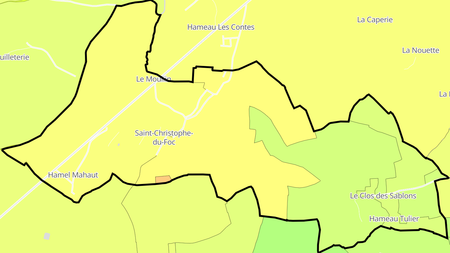 Carte des prix de l'immobilier Saint-Christophe-du-Foc