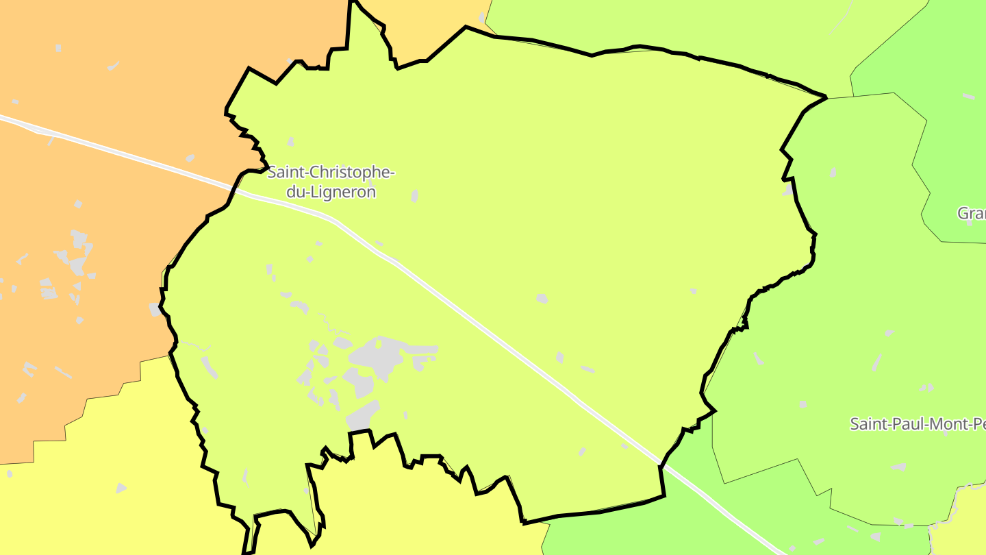 Carte des prix de l'immobilier Saint-Christophe-du-Ligneron