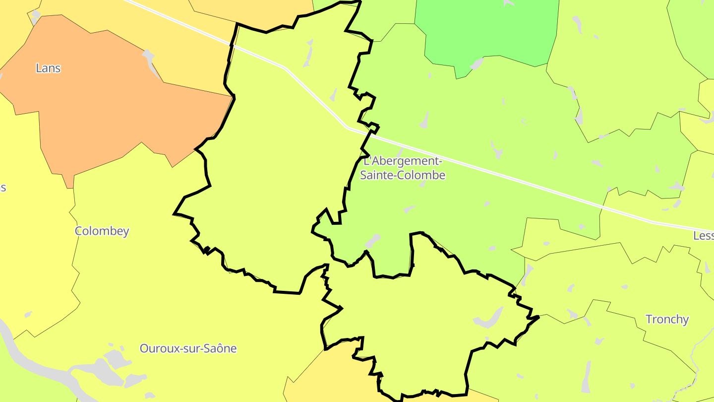 Carte des prix de l'immobilier Saint-Christophe-en-Bresse